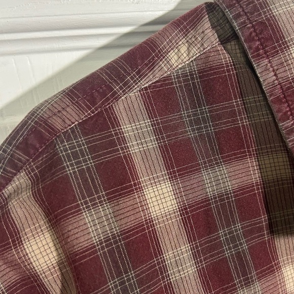 Carhartt Men's Plaid Cotton Long Sleeve Shirt Size XX-Large Brown Burgundy - Picture 5 of 12
